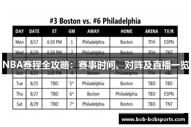 NBA赛程全攻略：赛事时间、对阵及直播一览